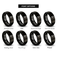font options for inside engraving on black black cat rings