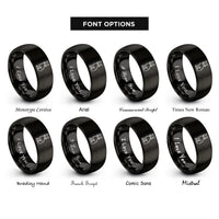 font options for inside engraving on black black cat rings