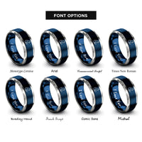 font options for inside engraving on blue & grey black cat rings
