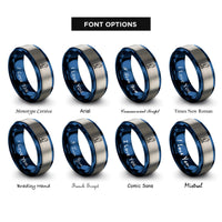 font options for inside engraving on blue & gray black cat rings