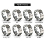 font options for inside engraving on silver black cat rings
