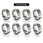 font options for inside engraving on silver black cat rings