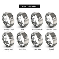 font options for inside engraving on silver black cat rings