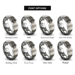 font options for inside engraving on grey black cat rings