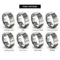 font options for inside engraving on silver black cat rings