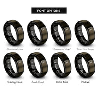 font options for inside engraving on gunmetal & black black cat rings