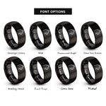 font options for inside engraving on black black cat icon rings