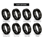 font options for inside engraving on black black cat icon rings