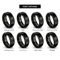 font options for inside engraving on black black cat icon rings