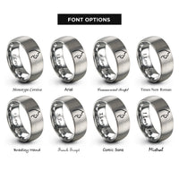 font options for inside engraving on grey black cat icon rings