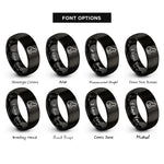 font options for inside engraving on black black cat silhouette rings