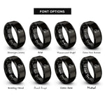 font options for inside engraving on black black cat silhouette rings