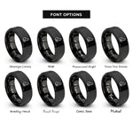 font options for inside engraving on black black cat silhouette rings