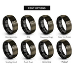 font options for inside engraving on gunmetal & black black cat silhouette rings