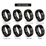 font options for inside engraving on black black flag rings