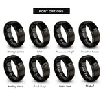 font options for inside engraving on black black flag rings