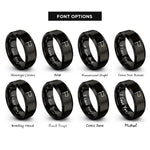 font options for inside engraving on black black flag rings