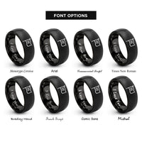 font options for inside engraving on black black flag rings