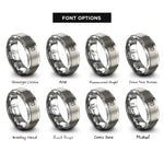 font options for inside engraving on gray black flag rings
