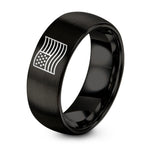 BLACK GOLD GREY Tungsten Carbide Rings for Men – black tungsten distressed flag ring