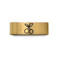 her stylish tungsten rings – gold tungsten coffee cherries wedding band