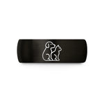 tungsten rings for couples – black tungsten dog cat duo wedding band
