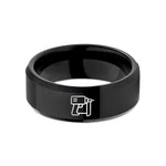 men women comfort fit – black tungsten nail gun wedding band