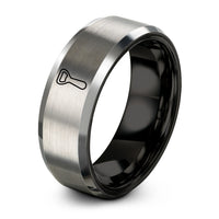 BLACK GREY Plated Tungsten Rings for Men – black & grey tungsten bottle opener ring