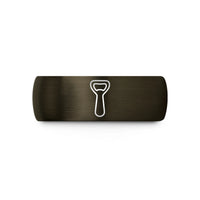 tungsten bands for him – gunmetal & black tungsten bottle opener wedding band