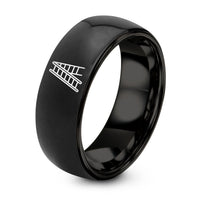BLACK GREY Plated Tungsten Rings for Men – black tungsten extension ladder ring