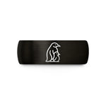 women's rose gold band – black & rose gold tungsten penguin chick wedding band