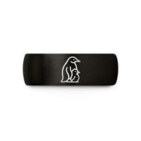 women's rose gold band – black & rose gold tungsten penguin chick wedding band