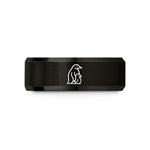 women's rose gold band – black & rose gold tungsten penguin chick wedding band