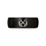 black tungsten ring him – black & gold tungsten crossed darts laurel wedding band