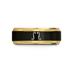 tungsten carbide men's rings – black & gold tungsten string icon wedding band