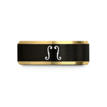 black men's tungsten ring – black & gold tungsten string icon wedding band