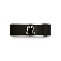 tungsten rings with engraving – black & gray tungsten string icon wedding band