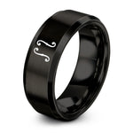 black men's tungsten ring – black tungsten string icon ring