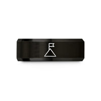 comfortable wedding rings – black tungsten summit flag wedding band