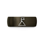 engraved rings for him – gunmetal & black tungsten summit flag wedding band