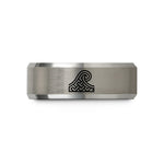 men's metal rings tungsten – black & grey tungsten norse wave pattern wedding band