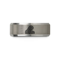 men's metal rings tungsten – black & grey tungsten norse wave pattern wedding band