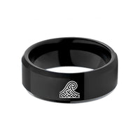 black tungsten wedding bands – black tungsten norse wave pattern wedding band