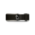 engraved rings for couples – black & gray tungsten praying hands wedding band