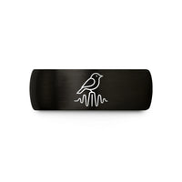 black tungsten carbide ring – black & gold tungsten soundwave bird wedding band
