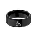 engraved tungsten rings him – black tungsten ice cream truck wedding band