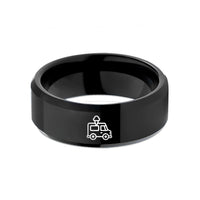 engraved tungsten rings him – black tungsten ice cream truck wedding band