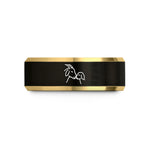 black gold rings him – black & gold tungsten goat nuzzle wedding band