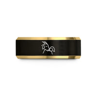 black gold rings him – black & gold tungsten goat nuzzle wedding band