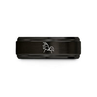 rose gold band him – black & rose gold tungsten goat nuzzle wedding band